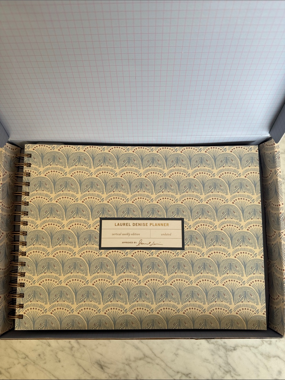 Laurel Denise Undated Vertical Weekly Planner in Blue Skies